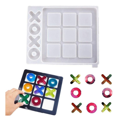 Tablero De Juego Tic Tac Toe Molde De Resina De Silicona