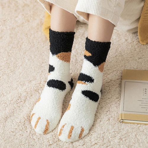 1 Par De Calcetines Blancos Con Dibujos Animados Kawaii Para