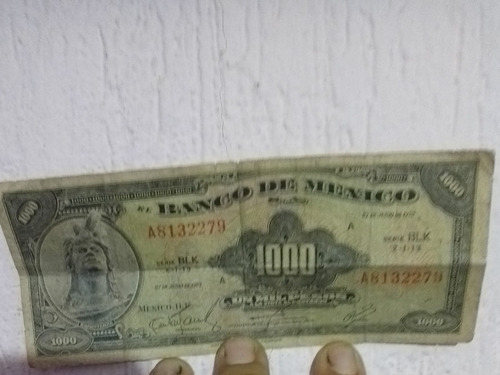 Billete Antiguo Mexicano $1000 De 1972