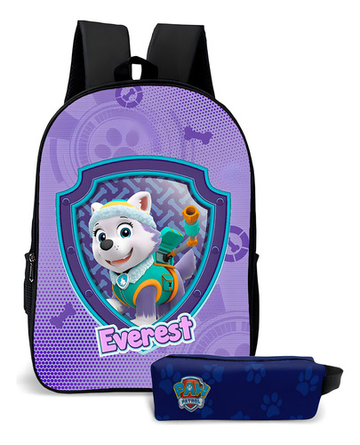 Mochila Escolar Com Estojo Infantil Patrulha Canina Cor Everest Desenho Do Tecido Patrulha Canina 8