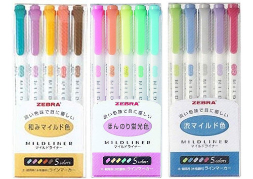 Zebra Mildliner Bolígrafos De Doble Cara De Color Suave Deep