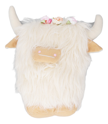 Muñeca De Peluche Highland Cow, De Peluche Suave, Sin Rostro