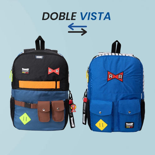 Mochila Dragon Ball Z Androides 17 Y 18 Doble Vista Edición Especial