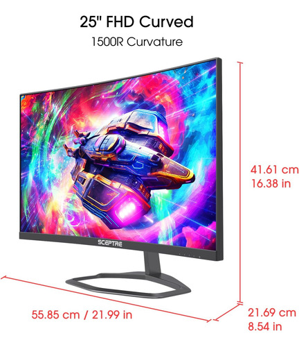 Monitor Sceptre C255b-fwt240, 24,5 Conectores, 240 Hz, Fhd,