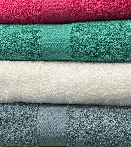 Toalla Súper Absorbente 100% Algodón 4 Unidades 350gr/m2 Verde Lisa