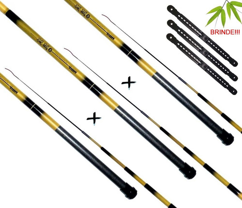 Imagem 1 de 6 de Kit 3 Varas Telescópica Marine Sports Bamboo (1,80 Metros)