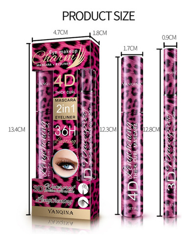 2pcs Yanqina 2 In 1 Thick Curl Mascara,super Mascara