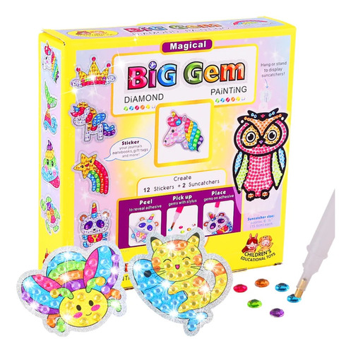 Kit Adesivo Colorir Aplique Strass Diamante Stockers Big Gem