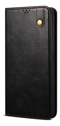Black Oil Wax Texture Leather Case For Vivo V25 Pro
