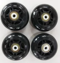 Comprar Ruedas Rollers Goma Pu 90 Mm X4 Unidades + Rulemanes Abec7 Color Negro