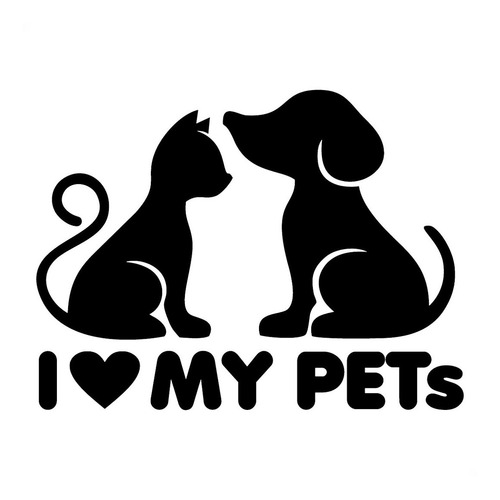 Adesivo Várias Cores 60x45cm - I Love My Pets Amo Meus Anima