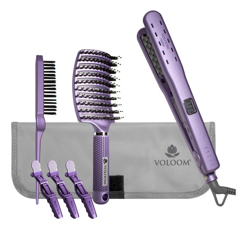 Plancha De Cabello Voloom Rootie - Estilo Y Volumen Perfecto Lavanda