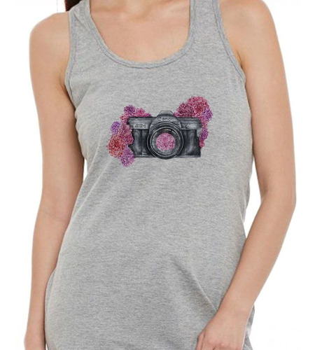 Musculosa Camara Flores Rosa Pasion