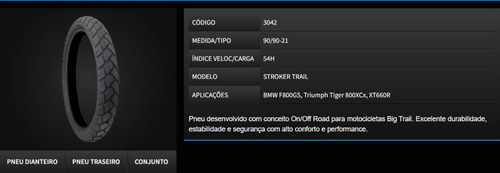 Pneu Dianteiro Sahara Nx 350 90/90-21 Technic Stroker Trail