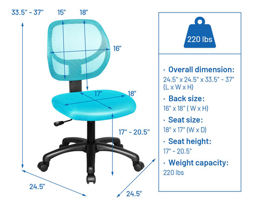 Officejoy Silla De Oficina Para Niños Con Reposabrazos Silla