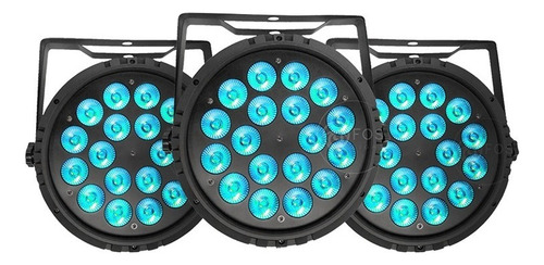 3x Refletor Parled 18x12w Rgbw Quadriled Dmx Slim Dj Festas