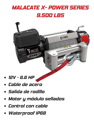 Malacate Para Camioneta 9500lbs /4305kg - 12v T-max Xpower