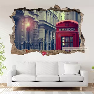 Vinilo 3d Pared Rota Calles Londres Ccl25 150x100cm