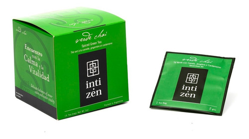 Té Inti Zen Verde En Saquitos Canela, Jengibre Y Cardamo15 u