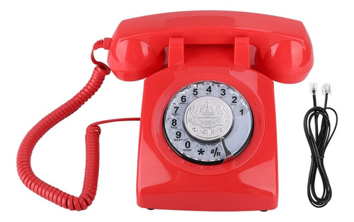 Retro Rotary Dial Teléfono Vintage Teléfono Fijo Teléfono De