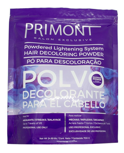 Primont Polvo Decolorante Máxima Decoloración Pelo X 700gr