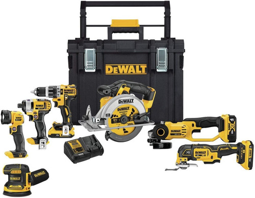 Dewalt 7 Herramientas Eléctricas + Cajón Baterías Y Cargador