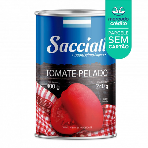 Imagem 2 de 3 de Tomate Pelado Lata 400g Sacciali