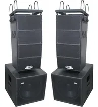 Comprar  Kit Ativo Line Array Ti  Sub 15  4 Caixas 3400w Estereo Pro
