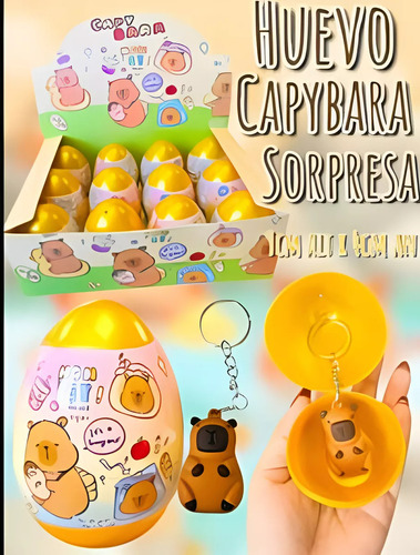 Huevos Sorpresa Llavero Capibara X Unidad 1 H Ideal Souvenir