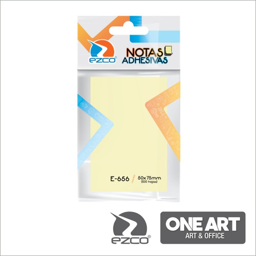 Imagen 1 de 4 de Notas Adhesivas Tipo Post It Ezco E656 50x75 100 Hojas