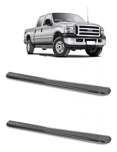 Estribo Tubular Plataforma Cromado F250 F350 F4000 Dupla