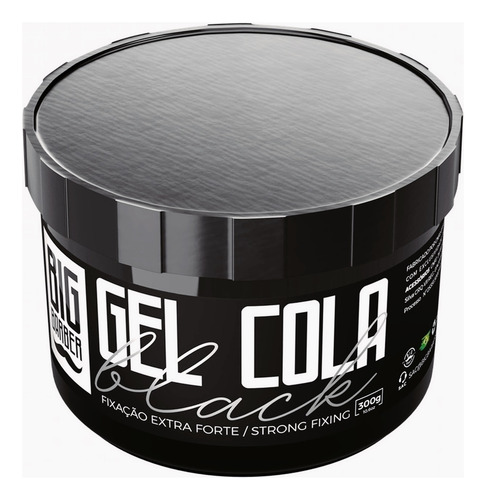 Gel Cola Black Big Barber 300g Fixa Tinge E Dá Cor 6 Unidade