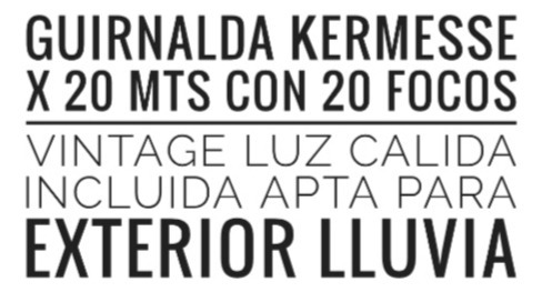 20 Mts Guirnalda Luces Kermesse Exterior Lluvia Cod: C20c70