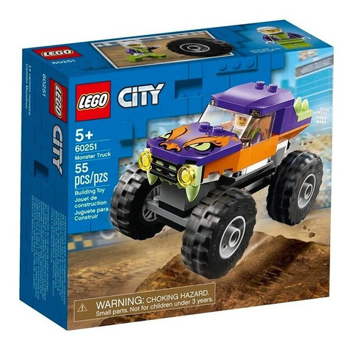 Bloques para armar Lego City Monster Truck 55 piezas en caja