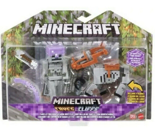 Boneco Minecraft Caves Batalha Cavaleiro Esqueleto C/ Cavalo