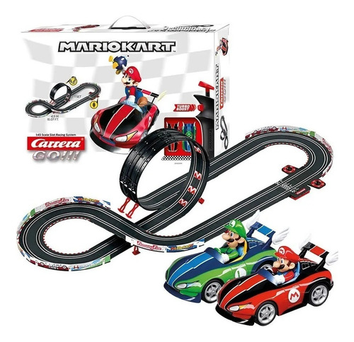 Autopista Eléctrica Circuito 4.9m Carrera Mario Kart En Caja Negro (Usado)
