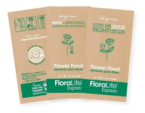 Imagen 1 de 1 de Floralife® Alimento Floral Express X 200 Sachets 1.0l