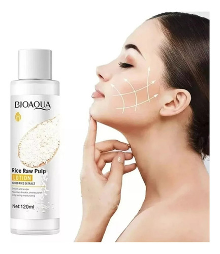 Locion Facial De Pulpa De Arroz Bioaqua 120 Ml Todo Tipo De Piel Día/noche