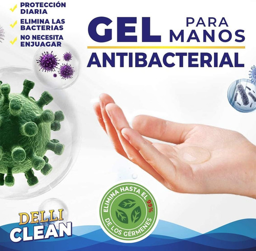 Gel Antibacterial Delli Clean 1 L | 2 Piezas