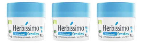 Desodorante Creme Herbissimo 55 G Sensitive - Kit C/3un