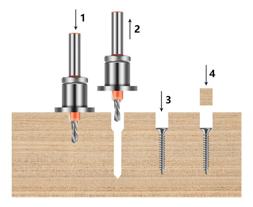Plantilla + Brocas Hss + Tarugos + Avellanadora 3x8mm Tope