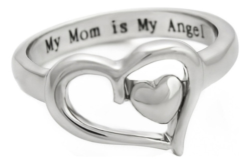 Anillo Q Para Mujer Con Texto En Forma De Corazón «my Mom Is