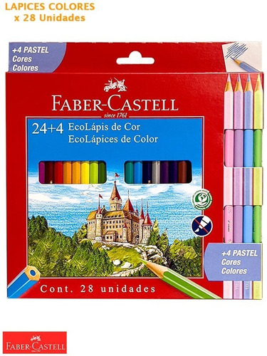 Lapiz Faber Castell Original Caja 24 Lapices Color Largos