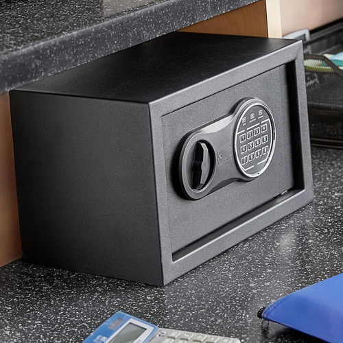 Caja Fuerte De Seguridad Digital Electronica Teclado + Llave Color Nano black