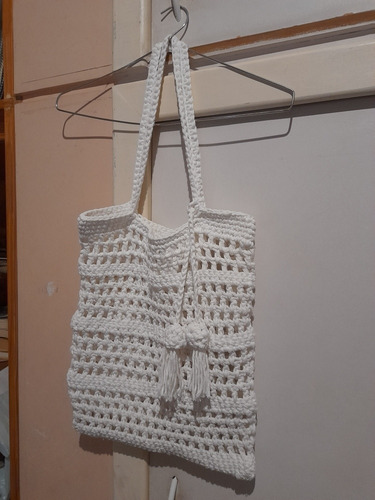 Imagen 6 de 9 de Bolsa De Red Hilo Crochet / Bolso Playero / Artesanal