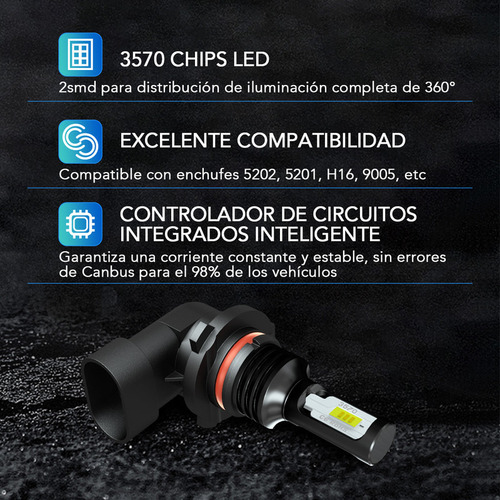 4x Luces Fuertes Para Auto Coche Luz Carro 9005 + H11 Kit