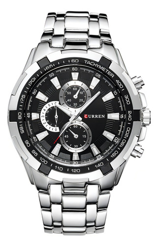 Curren Relógio Original De Quartzo Masculino À Prova Dágua Cor do bisel Branco/Preto