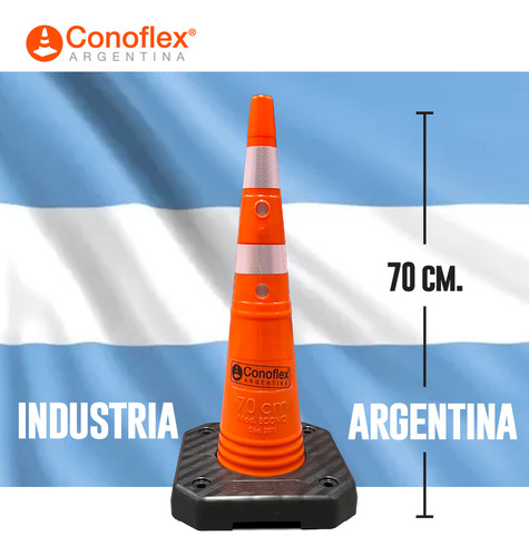 Cono Señalizacion Vial Econo Estandar 70cm 2,3kg Conoflex