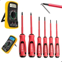 Comprar Jogo Chaves Fenda Philips Isolada Kit 6 Peça + Multimetro 