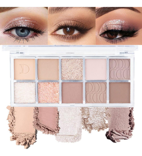 Paleta De Maquillaje De Sombra De Ojos Colorida De 10 Colore